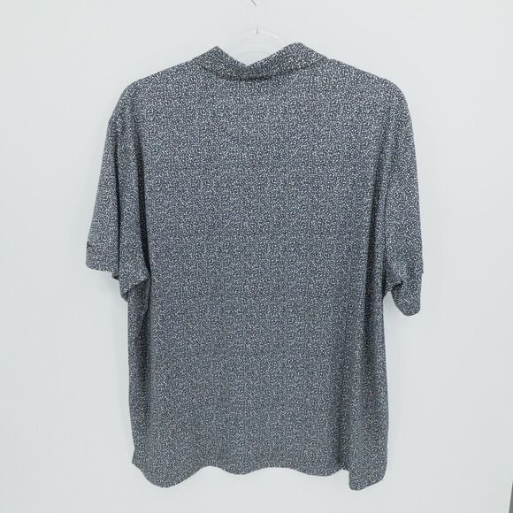 Ben Hogan Shirt Mens 2XL Gray Geometric Golf Polo Stretch Preppy Casual - Picture 2 of 12